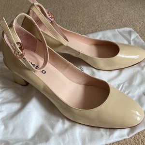 Repetto Electra Patent Ankle Strap High Heel beige, size 39